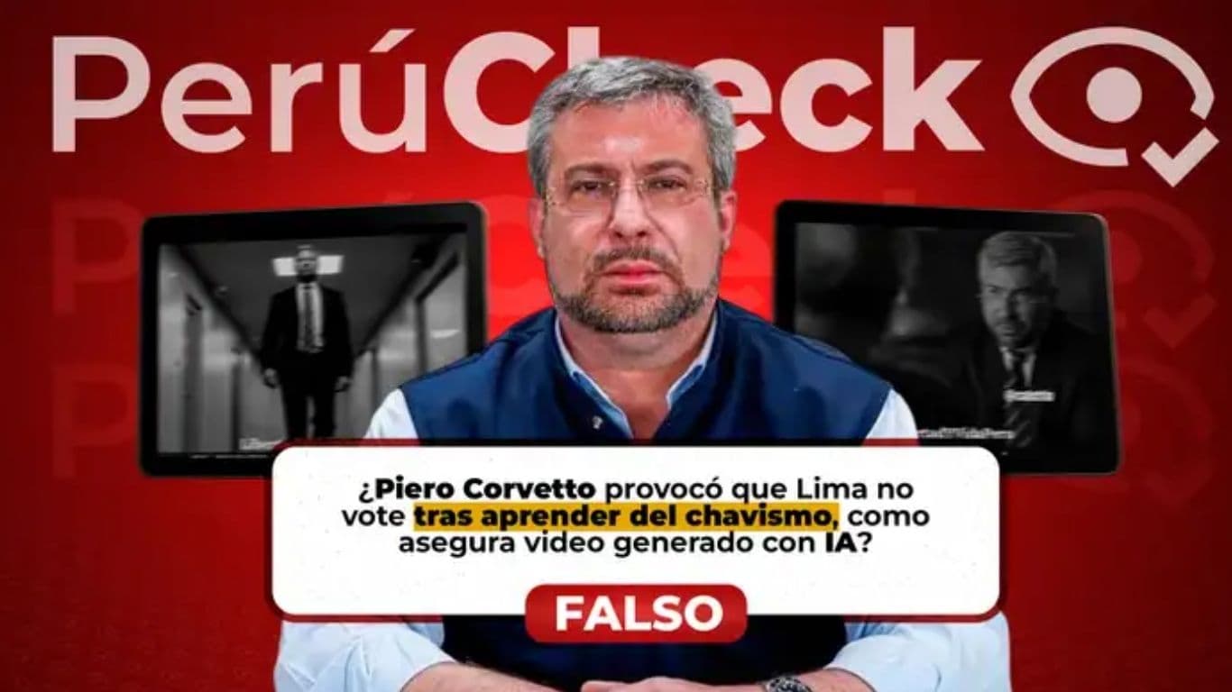 ¿Piero Corvetto “aprendió cómo opera el chavismo” en Venezuela y dejó a Lima sin votar? Video de IA desinforma