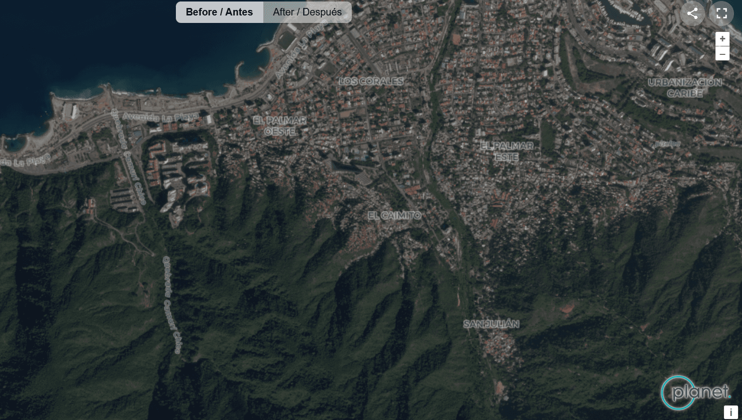 Imágenes satelitales revelan la magnitud de los daños por terremotos en La Guaira